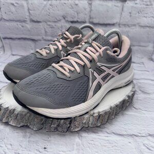 Asics Womens Gel-Contend 7 Athletic Running Shoes Gray Pink Sneakers Sz 10 Wide